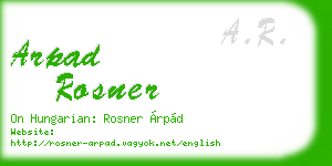 arpad rosner business card